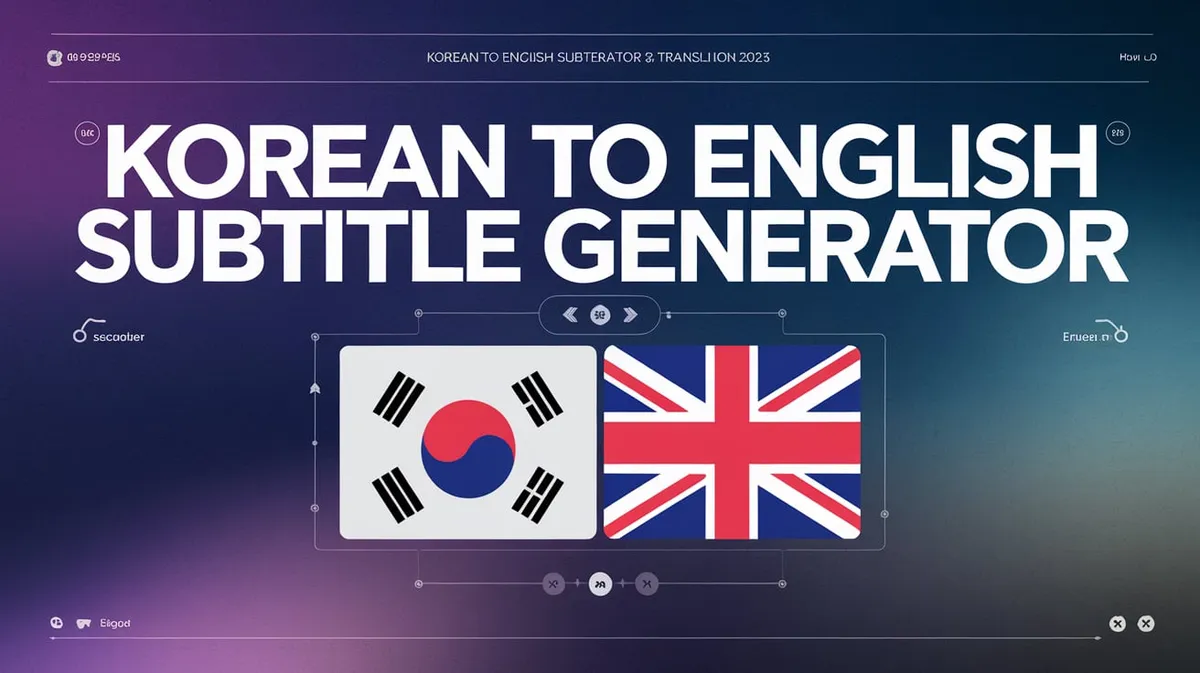 Korean to English Subtitle Generator & Translation from Video or Audio Free