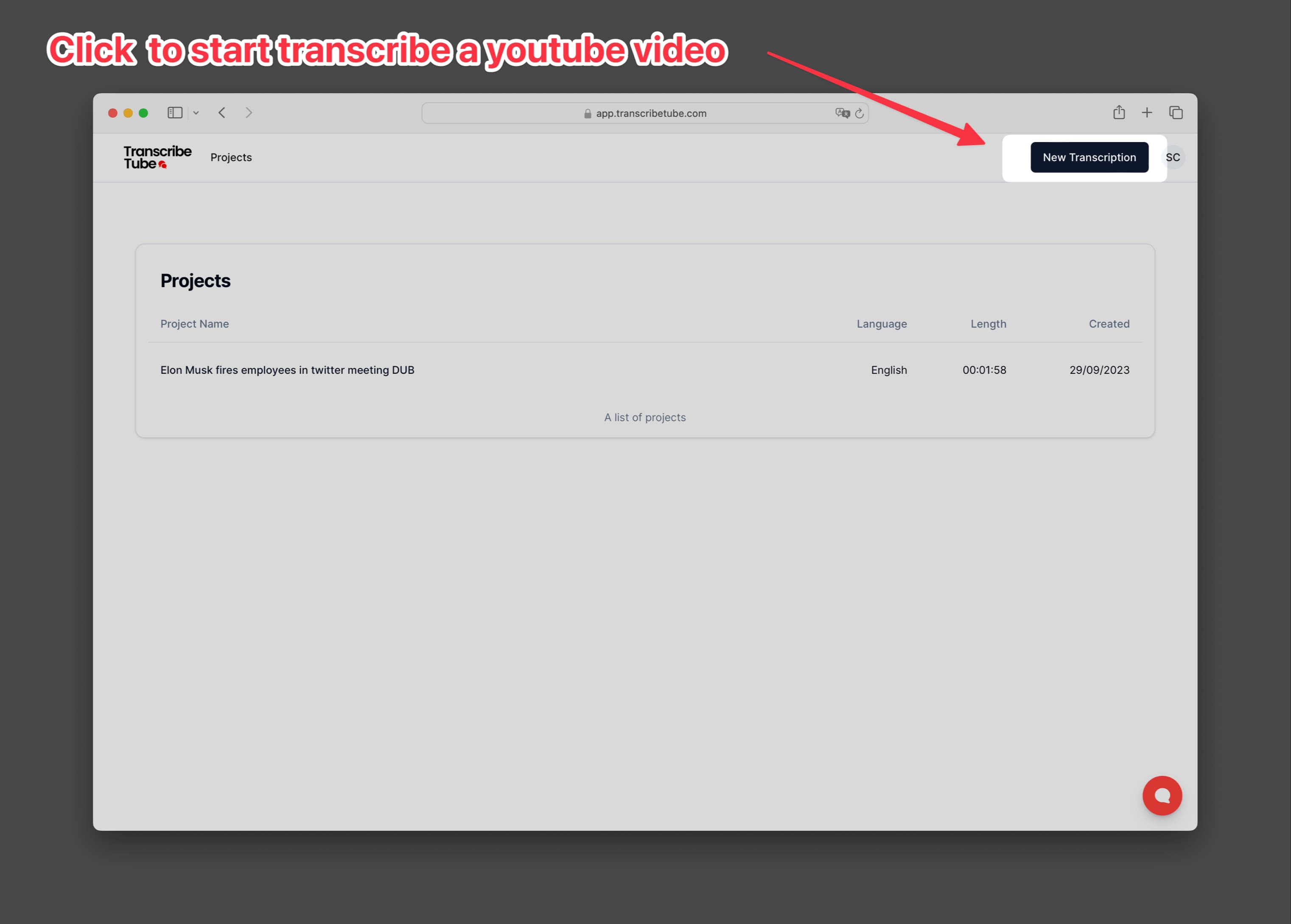 new transcription flow to start with transcribetube